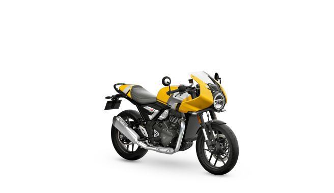 Load image into Gallery viewer, 2026 Triumph Thruxton 400 - Metallic Racing Yellow/Aluminium Silver