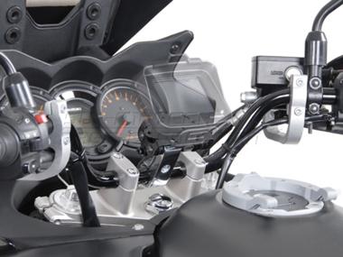 Load image into Gallery viewer, SW MOTECH GPS HANDLEBAR MOUNT 25.40 MM SILVER POLISHED

