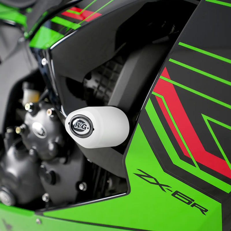 Load image into Gallery viewer, Aero Crash Protectors White No Drill Kawasaki ZX6-R 2024-
