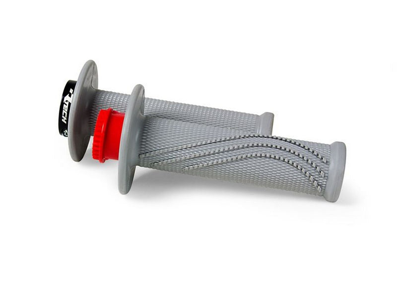 Load image into Gallery viewer, HANDLEBAR GRIPS RTECH R20 LOCK ON GREY UNIVERSAL
