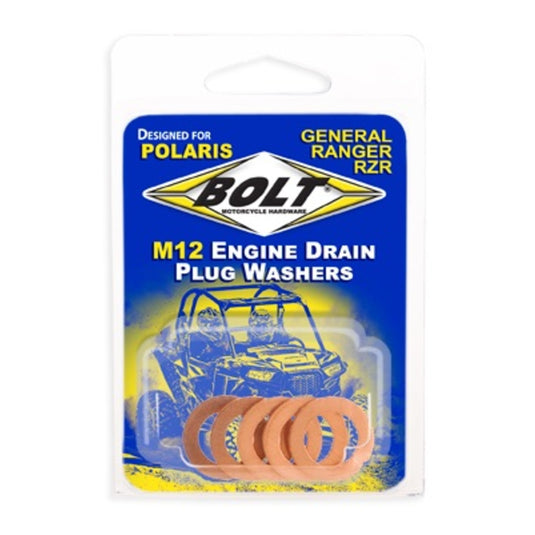 Bolt Polaris Engine Drain Plug Washer M12x20 Copper (5pk)