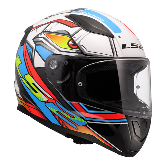 LS2 FF353 Rapid II XDron - White / Hi-Vis Orange / Blue
