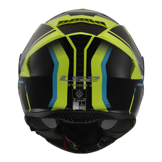 LS2 FF800 Storm II Tracker Helmet - Black / Hi-Vis Yellow 06