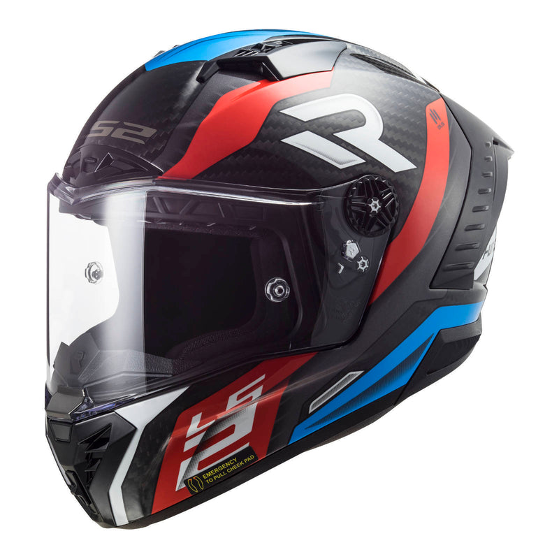 Load image into Gallery viewer, LS2 FF805C Thunder Carbon Supra Helmet - Red / Blue
