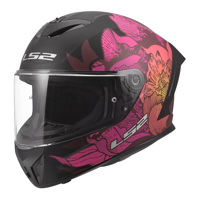 Load image into Gallery viewer, LS2 FF820 Rapid III Popppies Helmet - Black / Pink
