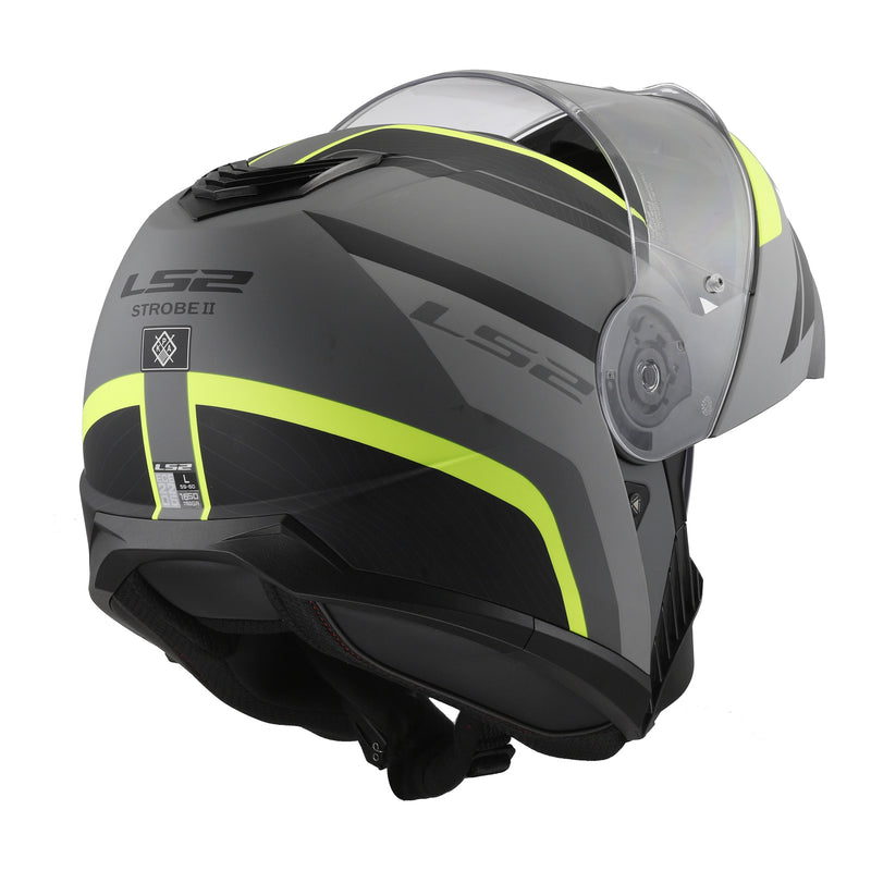 Load image into Gallery viewer, LS2 FF908 Strobe II Monza Flip Front Helmets - Matte Black / Hi-Vis Yellow 06
