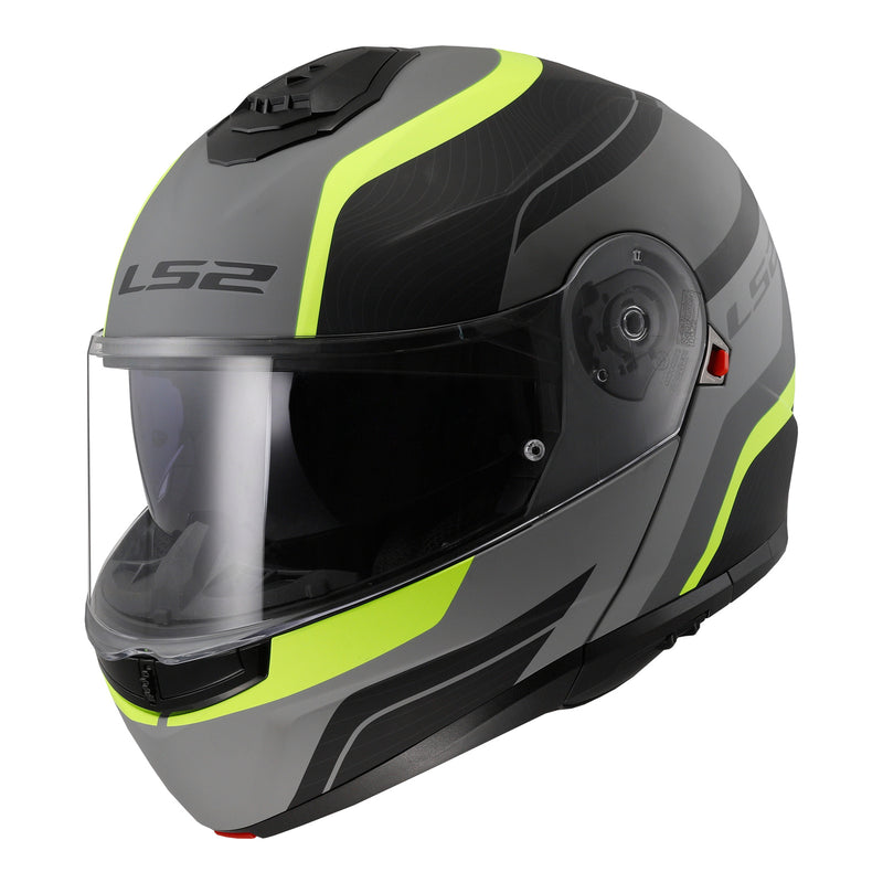 Load image into Gallery viewer, LS2 FF908 Strobe II Monza Flip Front Helmets - Matte Black / Hi-Vis Yellow 06
