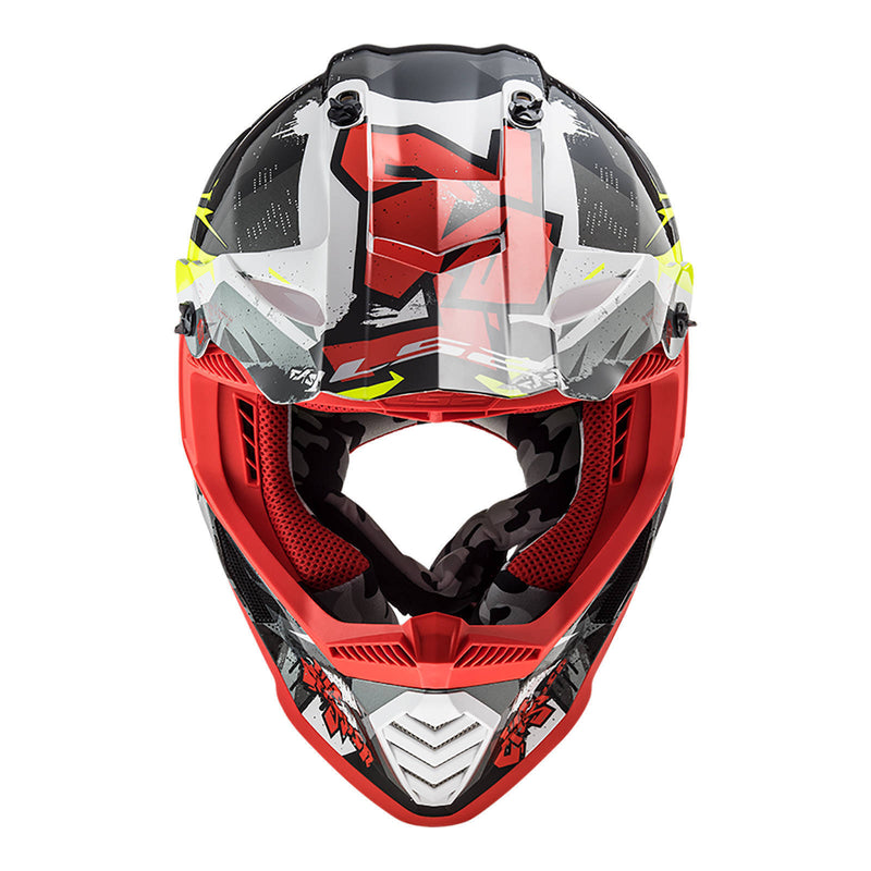 Load image into Gallery viewer, LS2 MX437J Fast Evo Crusher Mini Helmet - Black / Grey / Red
