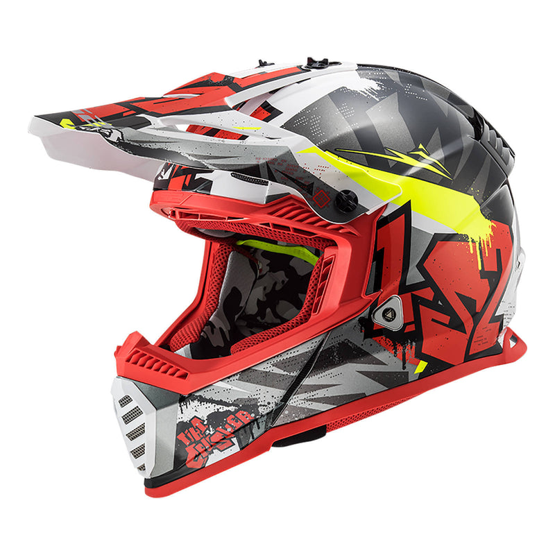 Load image into Gallery viewer, LS2 MX437J Fast Evo Crusher Mini Helmet - Black / Grey / Red
