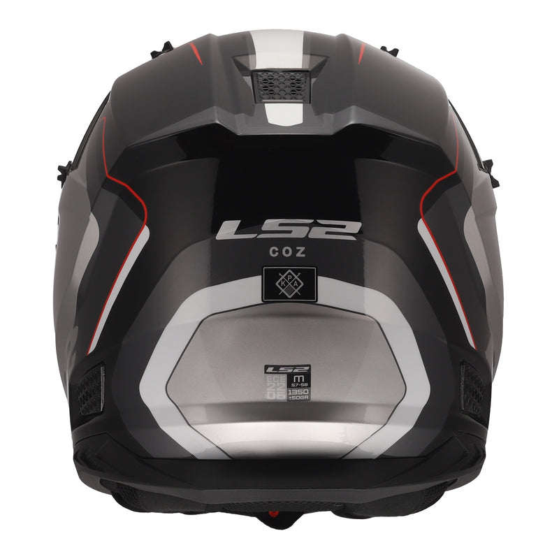 Load image into Gallery viewer, LS2 MX706 COZ Arched Helmet - Black / Silver / Titanium 06
