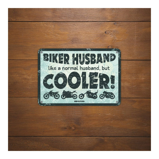 Oxford Garage Metal Sign: Biker Husband Cooler