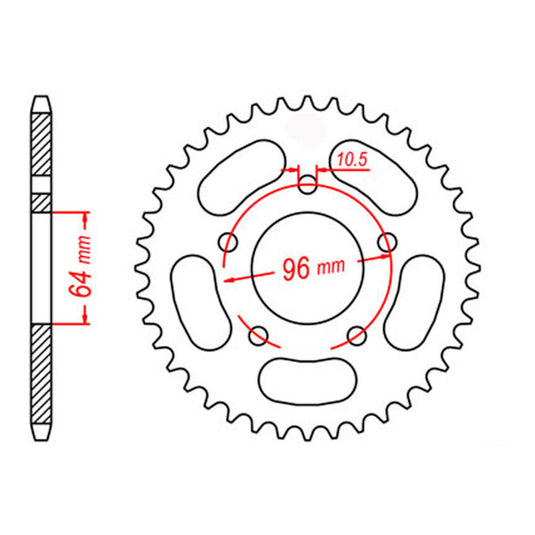 RK 254 Steel Rear Sprocket 
