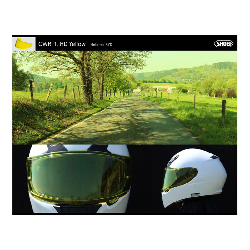 Load image into Gallery viewer, Shoei Visor NXR Ryd (X-Spirit 3 CWR-1) with Pin - High Def Yellow
