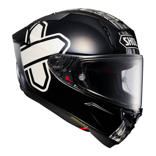 Shoei X-SPR Pro Helmet Cross Logo TC5 - Black / White