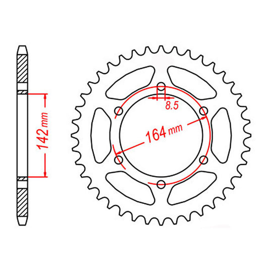 Sprocket Kit Hyosung GT250 /GT250R (9mm front) - 520XRE 14/46