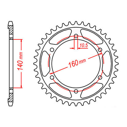 Sprocket Kit Kawasaki ZZR1100 '98 Gold - GB530ZXW 17/44