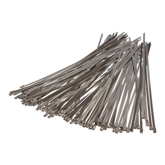 Whites Exhaust Wrap - Stainless Steel Clip Ties (100-Pack)