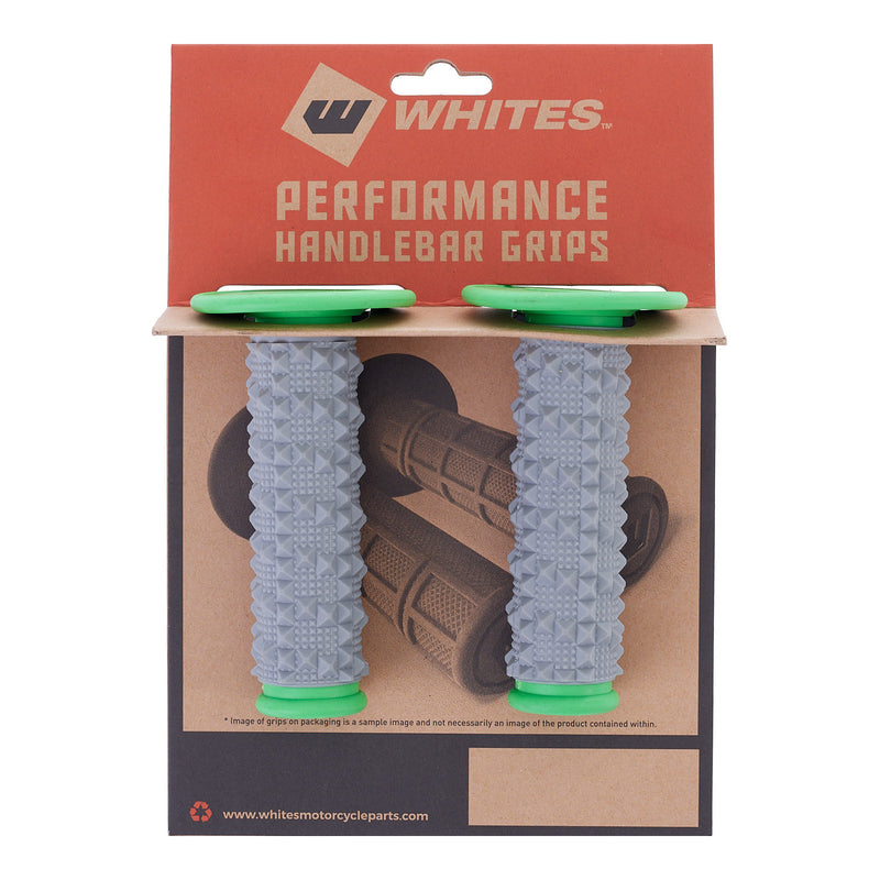 Load image into Gallery viewer, Whites MX Large Diamond Grip - Grey / Green
