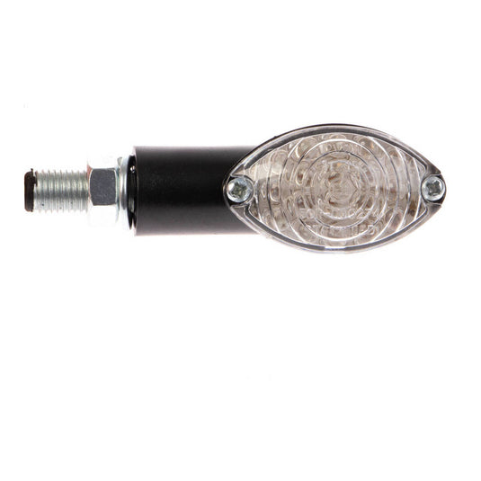 Whites LED Mini-Catseye Flasher - Black, Short Stem