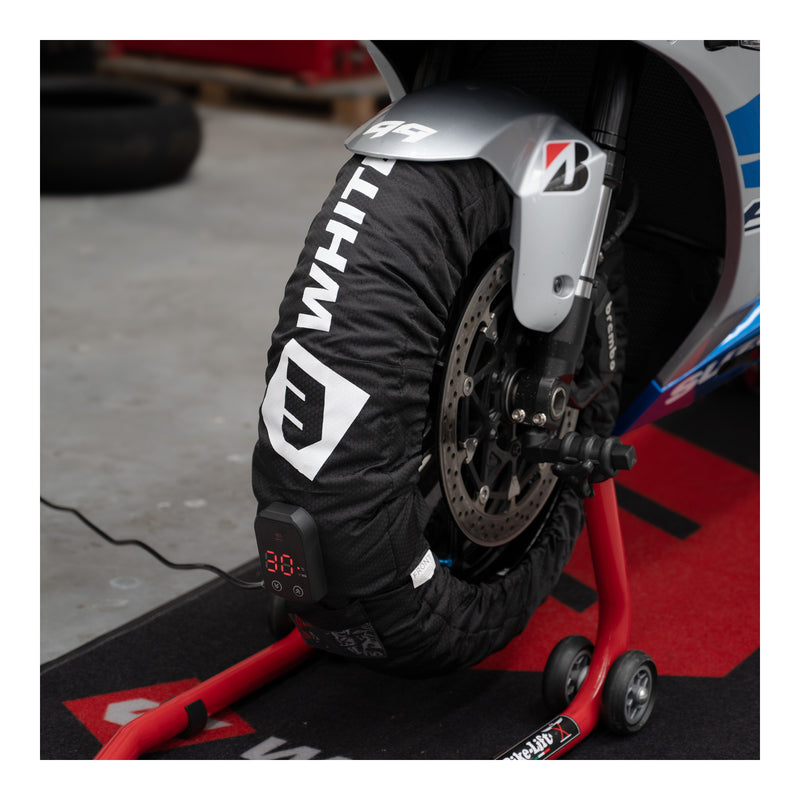 Load image into Gallery viewer, WMP C7 Digital Tyre Warmer 30-90°C 120/180-195 Pair Black
