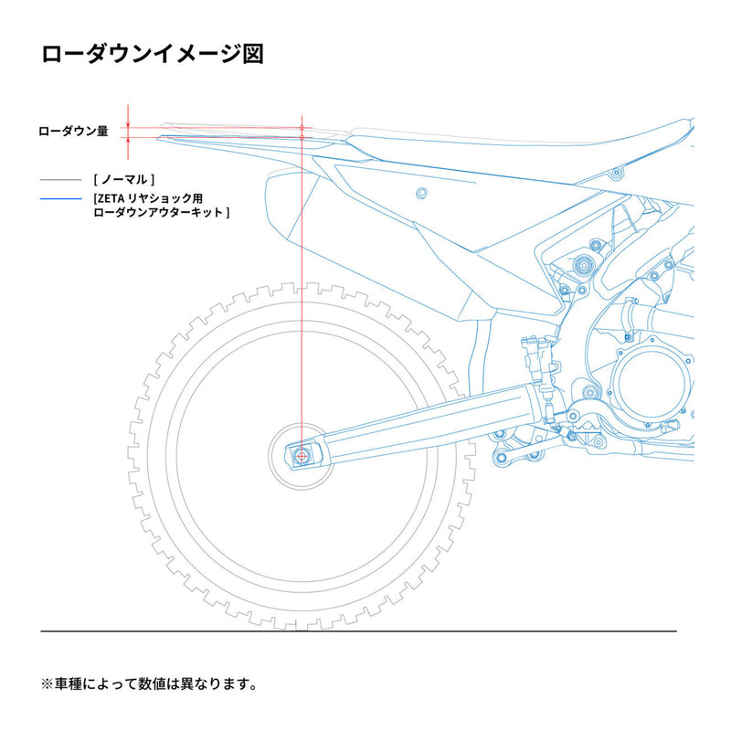 Load image into Gallery viewer, Zeta Rear Suspension Lowering Kit KYB/WP 46F 40mm - Hard Blue
