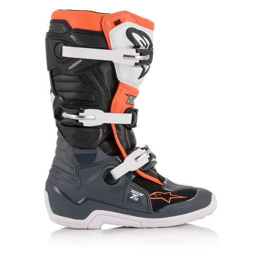 Alpinestars Tech-7S MX Boots Black/Gray/White/Orange Fluoro