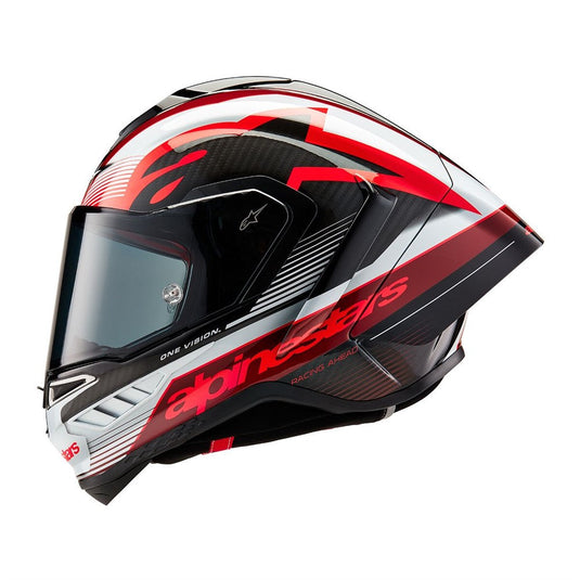 Alpinestars Supertech R10 Helmet Team Black Carbon/Red/White Gloss