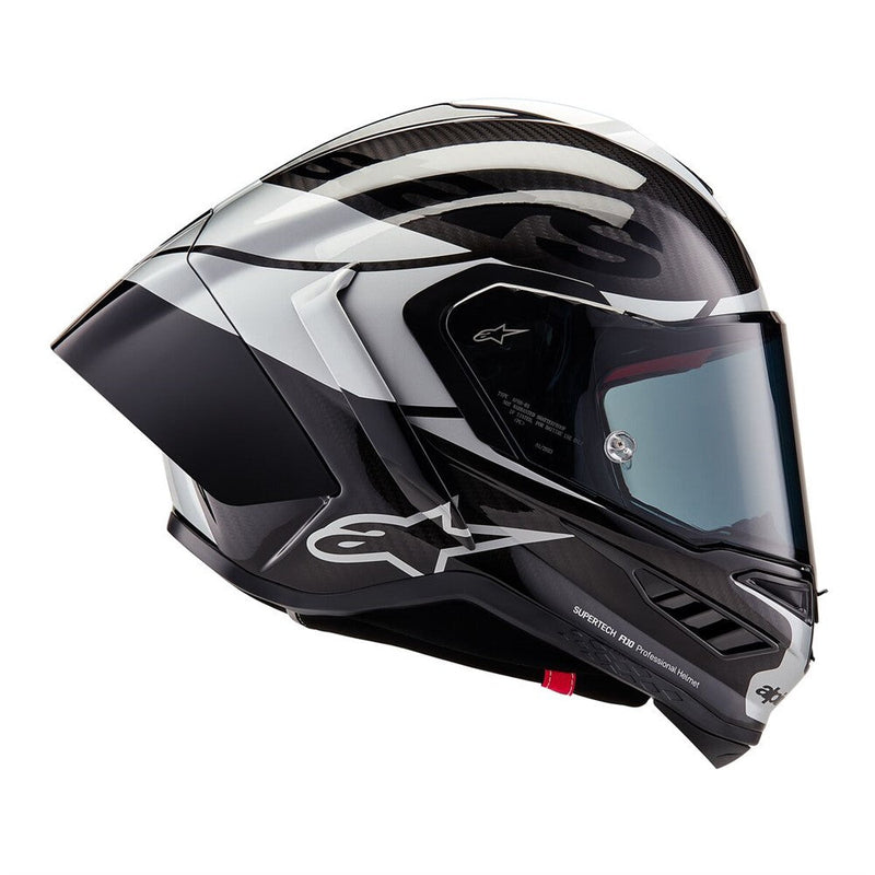 Load image into Gallery viewer, Alpinestars Supertech R10 Helmet Element Black Carbon/Silver/Black Gloss
