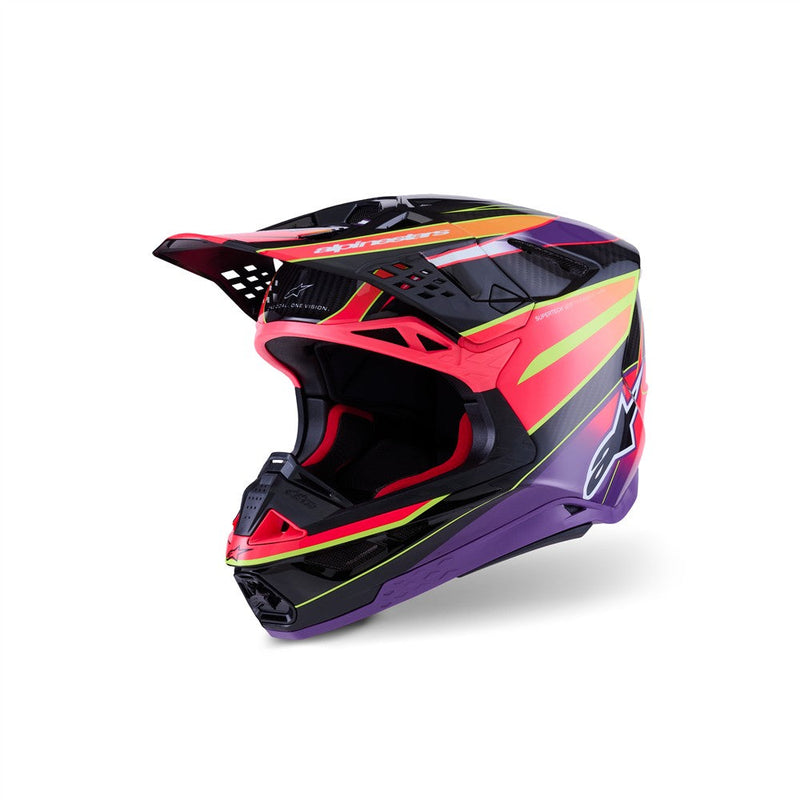 Load image into Gallery viewer, Alpinestars upertech -M10 Helmet Pink/Violet/Yellow Fluoro Gloss

