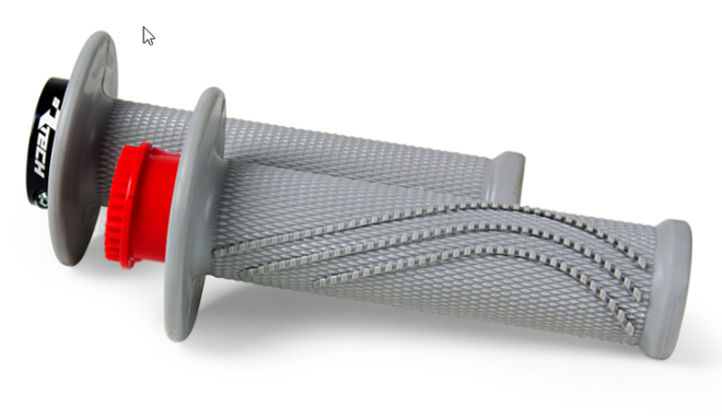 Load image into Gallery viewer, HANDLEBAR GRIPS RTECH R20 LOCK ON GREY UNIVERSAL
