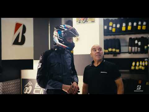 Load and play video in Gallery viewer, Bridgestone Battlax T33 110/80R19 Front Sport Touring Tyre (59V)
