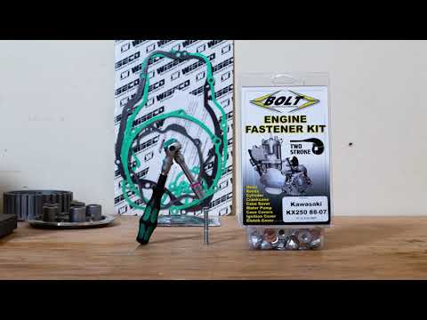 Load and play video in Gallery viewer, Bolt Engine Fastener Kit Kawasaki KX250 '88-'07
